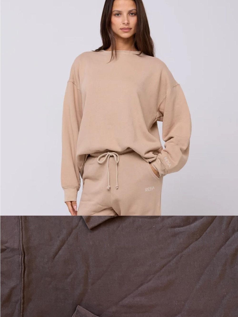 RESA Gunner Sweatshirt in Dark Brown 100% Cotton